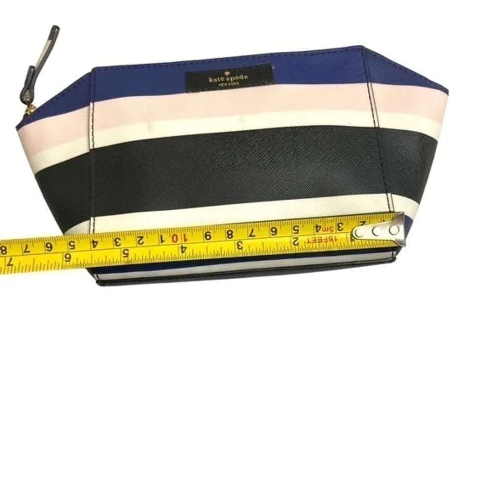 Kate spade striped makeup clutch bag case